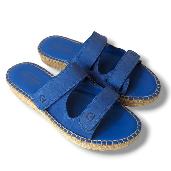 Cole Haan Shoes Cole Haan Cloudfeel Espadrilles Slide Sandals In Santorini Blue Womens 75 B